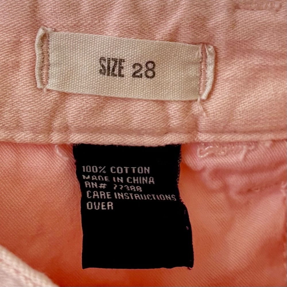 Madewell| Blush Pink 100% Cotton Denim Midi Fitted Pencil Skirt Sz 28 Regular - Picture 4 of 4